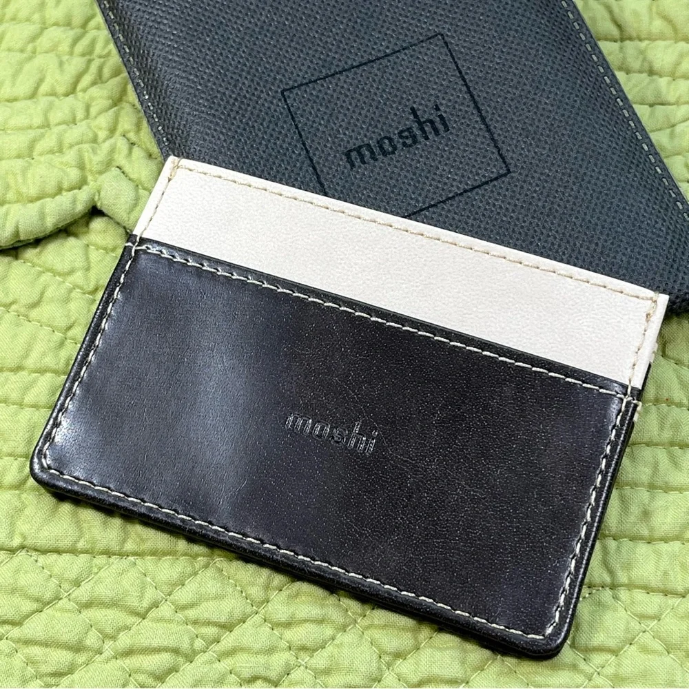 Moshi Lightweight Vegan Leather Slim Wallet, Deep Oak Brown, Like New